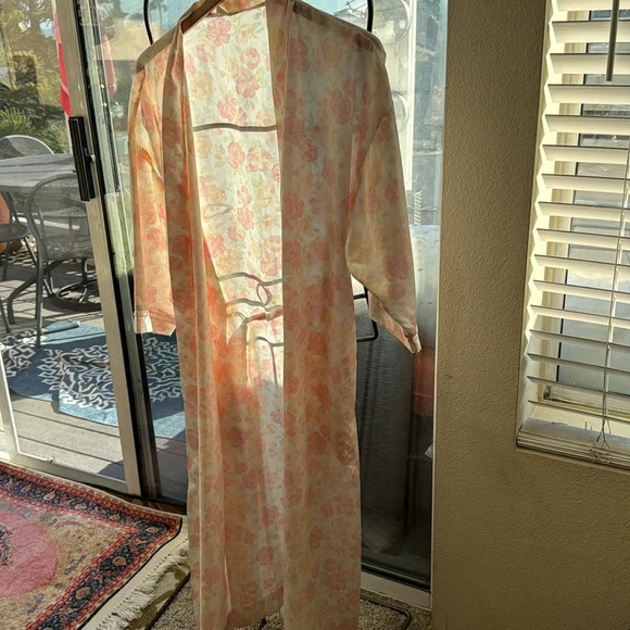 Christian Dior vintage rose floral robe size small - Picture 11 of 14